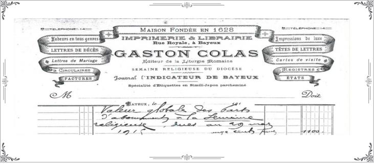 Certificat - Imprimerie Moderne de Bayeux